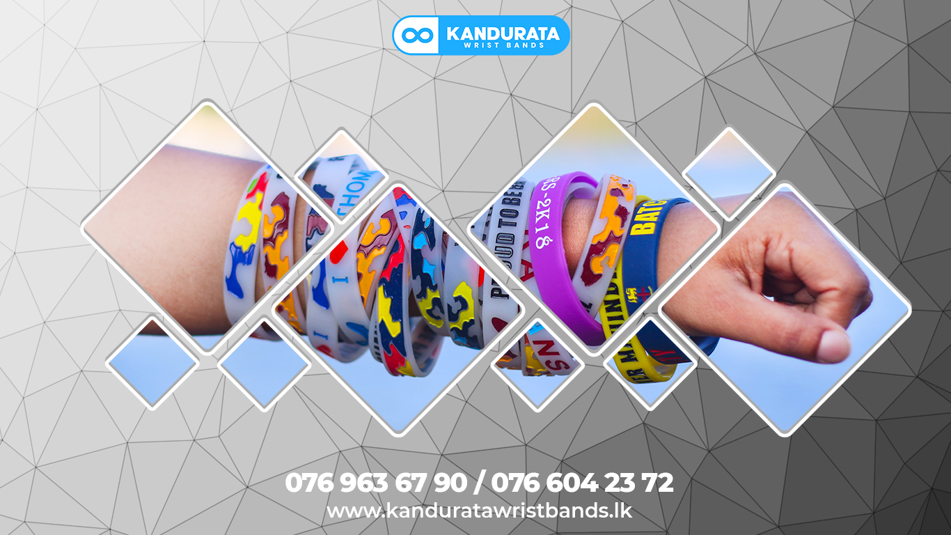 Kandurata Wrist Bands is the best choice for your custom silicone wristband in Sri Lanka. We provide Personalized strong rubber or silicone bracelets with printing, embossed, debossed. can use for awareness campaigns, promotional events, fundraising events, sports events, organization promotions and many other occasions. we provide 24*7 customer service, flexible price and payment methods, best quality and ultra-fast product delivery for DEBOSSED, embossed, NORMAL printed, dual-layer ane radium mixed custom silicone wristbands. We do not sell wristband printing machines. We specialise in custom hand bands, event hand bands, identification wristband, security wristband.