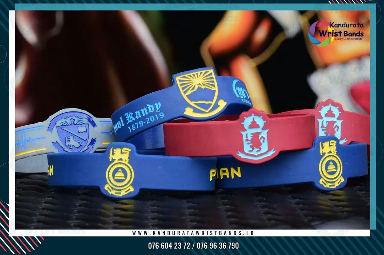 Figured silicone Wrist bands for Kandy schools